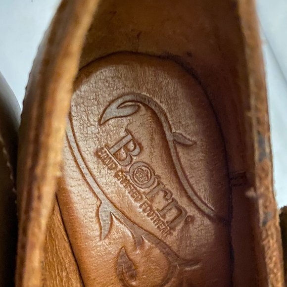 Born Calixta Womens Brown Leather Zip Booties Size 7.5/38.5 - Picture 7 of 13